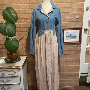 Vintage Denim 90’s Maxi Dress Size Large